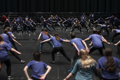 Students work on dance choreography during a workshop during the High School Theatre Festival at Proctors Thursday, April 18 2019. Over 250 students from 12 school across the Capital Region came together at Proctors for the 5th annual High School Theatre Festival.