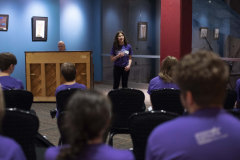 A student sings during an acting through singing workshop during the High School Theatre Festival at Proctors Thursday, April 18 2019.  Over 250 students from 12 school across the Capital Region came together at Proctors for the 5th annual High School Theatre Festival.