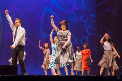 Annabelle Duffy, center, performs with fellow students from Albany High School perform a song from Hairspray during the 2018 High School Musical Theatre Awards at Proctors Saturday, May 19, 2018. Duffy won the award for  best actress.