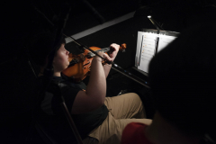 Broadway Camp: Musicians rehearse in the pit while actors sing on stage during rehearsal for Aida on Mainstage at Proctors Wednesday, August 1, 2018.