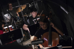 Broadway Camp: Musicians rehearse in the pit while actors sing on stage during rehearsal for Aida on Mainstage at Proctors Wednesday, August 1, 2018.