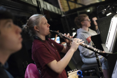 Broadway Camp: Musicians rehearse in the pit while actors sing on stage during rehearsal for Aida on Mainstage at Proctors Wednesday, August 1, 2018.