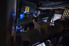 Broadway Camp:Production students learn to use the spotlights during rehearsal for Aida on Mainstage at Proctors Wednesday, August 1, 2018.