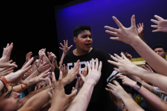 Broadway Camp students perform “Dance of the Robe” from Aida during rehearsal for the production Wednesday, July 25, 2018.