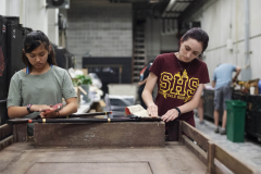 Broadway Camp production students sand prop guns for Les Miserables at Proctors Thursday, July 15, 2019.