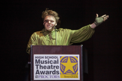 Michael Johnson from Hudson Falls accepts the award for best actor for his role as Quasimodo in Hunchback of Notre Dame.e during the 3rd Annual High School Musical Theatre Awards on the MainStage at Proctors Saturday, May 11, 2019.