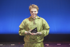 Students from 30 schools Capital Region schools participate in the 3rd Annual High School Musical Theatre Awards on the MainStage at Proctors Saturday, May 11, 2019. Michael Johnson from Hudson Falls, pictured here, poses with his award for best actor for his role as Quasimodo in Hunchback of Notre Dame.