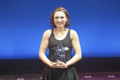 Students from 30 schools Capital Region schools participate in the 3rd Annual High School Musical Theatre Awards on the MainStage at Proctors Saturday, May 11, 2019. Here, Signe Naranjo from South Glens Falls High School poses with her award for best actress for her role as Gertrude McFuzz in Seussical the Musical.