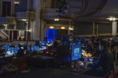 The MainStage house is filled with computers as Frozen creatives prepare for their North American Tour during tech at Proctors Tuesday, October 22, 2019. Photo credit: Kate Penn - Proctors