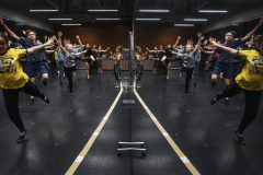 Natalie Kaye Clater, a member of the ensemble in the touring production of Hamilton, works with students in a dance masterclass in a weeklong Hamilton Intensive camp in The Addy dance studio at Proctors Tuesday, August 20, 2019. 
Photo by Kate Penn - Proctors