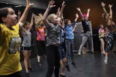 Natalie Kaye Clater, a member of the ensemble in the touring production of Hamilton, works with students in a dance masterclass in a weeklong Hamilton Intensive camp in The Addy dance studio at Proctors Tuesday, August 20, 2019. 
Photo by Kate Penn - Proctors