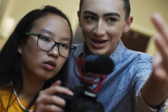 Students in Reel Adventures film scenes from their scripts at Proctors Wednesday, July 31, 2019.