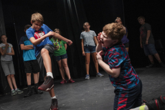 Stage Combat students practice stage fighting in the Addy theatre Wednesday, July 31, 2019.