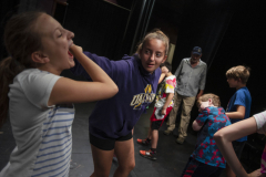 Stage Combat students practice stage fighting in the Addy theatre Wednesday, July 31, 2019.