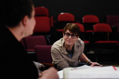 Playwright Jaimie Gaskell sits in on a rehearsal for a play she wrote as it's performed by students in the Summer Stage Young Acting Company program at theREP in Albany Thursday, July 27, 2017. Gaskell has been one of the winners of the Young Playwright Contest for the last three years.