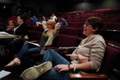 Playwright Jaimie Gaskell sits in on a rehearsal for a play she wrote as it's performed by students in the Summer Stage Young Acting Company program at theREP in Albany Thursday, July 27, 2017. Gaskell has been one of the winners of the Young Playwright Contest for the last three years.