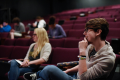 Playwright Jaimie Gaskell sits in on a rehearsal for a play she wrote as it's performed by students in the Summer Stage Young Acting Company program at theREP in Albany Thursday, July 27, 2017. Gaskell has been one of the winners of the Young Playwright Contest for the last three years.