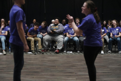 Students work in an improv workshop during the High School Theatre Festival at Proctors Thursday, April 18 2019. Over 250 students from 12 school across the Capital Region came together at Proctors for the 5th annual High School Theatre Festival.