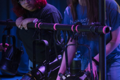 Students work with lights during a storytelling with lighting  workshop during the High School Theatre Festival at Proctors Thursday, April 18 2019. Over 250 students from 12 school across the Capital Region came together at Proctors for the 5th annual High School Theatre Festival.