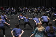 Students work on dance choreography during a workshop during the High School Theatre Festival at Proctors Thursday, April 18 2019. Over 250 students from 12 school across the Capital Region came together at Proctors for the 5th annual High School Theatre Festival.