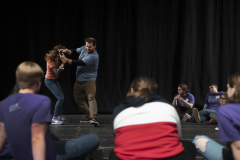 Students watch as instructor Douglas Seldin demonstrates stage combat in a workshop during the High School Theatre Festival at Proctors Thursday, April 18 2019. Over 250 students from 12 school across the Capital Region came together at Proctors for the 5th annual High School Theatre Festival.