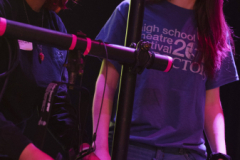 Students work with lights during a storytelling with lighting  workshop during the High School Theatre Festival at Proctors Thursday, April 18 2019.  Over 250 students from 12 school across the Capital Region came together at Proctors for the 5th annual High School Theatre Festival.