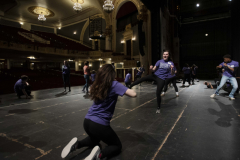 Students practice stage combat in a workshop during the High School Theatre Festival at Proctors Thursday, April 18 2019. Over 250 students from 12 school across the Capital Region came together at Proctors for the 5th annual High School Theatre Festival.
